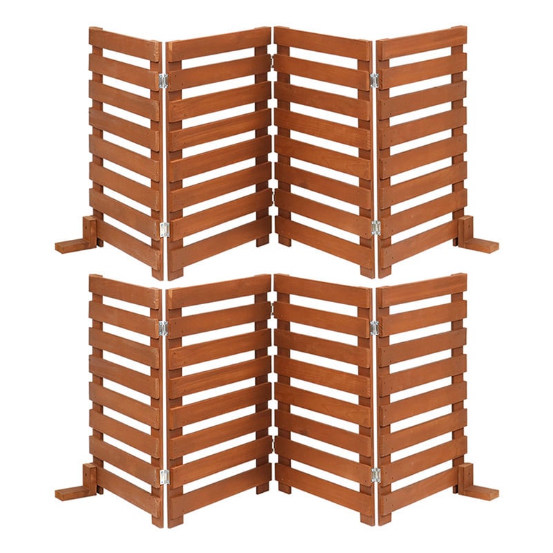 住まいスタイル 折り畳めるウッドフェンス 横ボーダー 2枚組 幅160cm ライトブラウン WF-160YK-2P-LBR 1セット（ご注文単位1セット）【直送品】