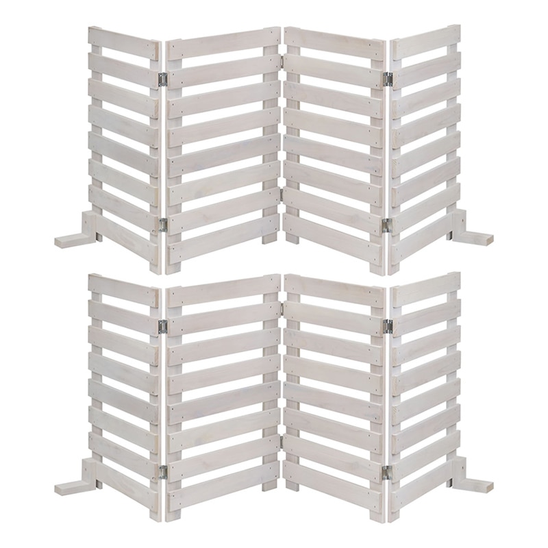 住まいスタイル 折り畳めるウッドフェンス 横ボーダー 2枚組 幅160cm ホワイト WF-160YK-2P-WHT 1セット（ご注文単位1セット）【直送品】