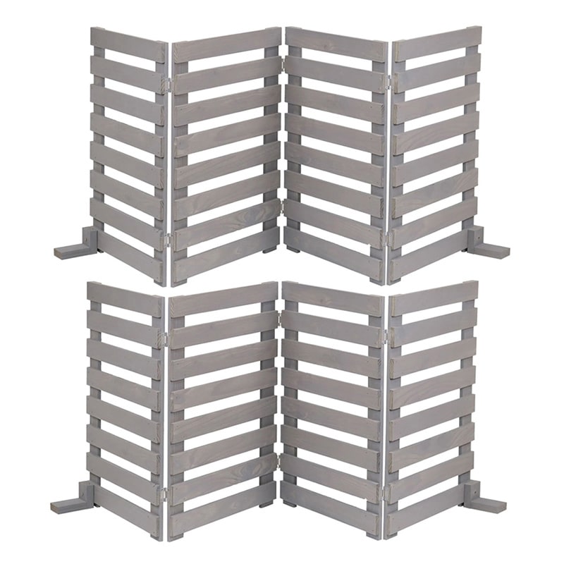 住まいスタイル 折り畳めるウッドフェンス 横ボーダー 2枚組 幅160cm グレー WF-160YK-2P-GRY 1セット（ご注文単位1セット）【直送品】