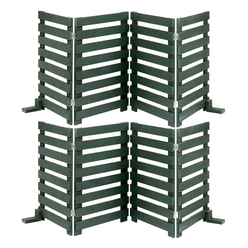 住まいスタイル 折り畳めるウッドフェンス 横ボーダー 2枚組 幅160cm ダークグリーン WF-160YK-2P-DGN 1セット（ご注文単位1セット）【直送品】