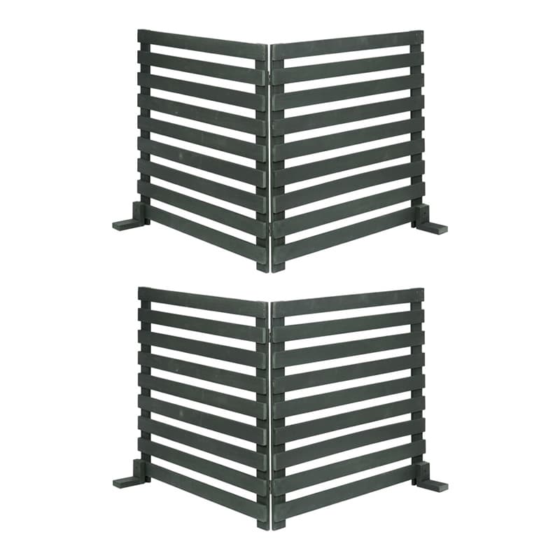 住まいスタイル 折り畳めるウッドフェンス 横ボーダー 2枚組 142×71 ダークグリーン WF-284YK-DGN 1セット（ご注文単位1セット）【直送品】