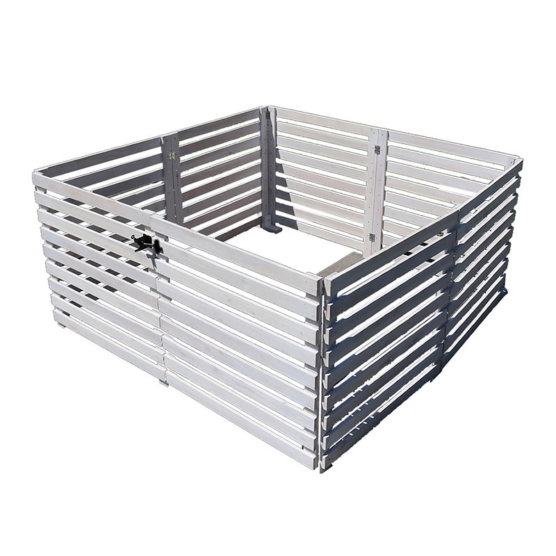 住まいスタイル 折り畳めるウッドフェンス ゲート付サークルセット 横ボーダー ホワイト WF-142YKGS-WHT 1セット（ご注文単位1セット）【直送品】