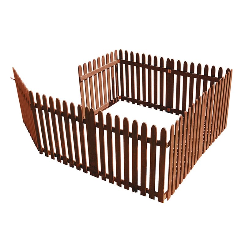 住まいスタイル 折り畳めるウッドフェンス ゲート付サークルセット 縦ストライプ ライトブラウン WF-142FGS-LBR 1セット（ご注文単位1セット）【直送品】