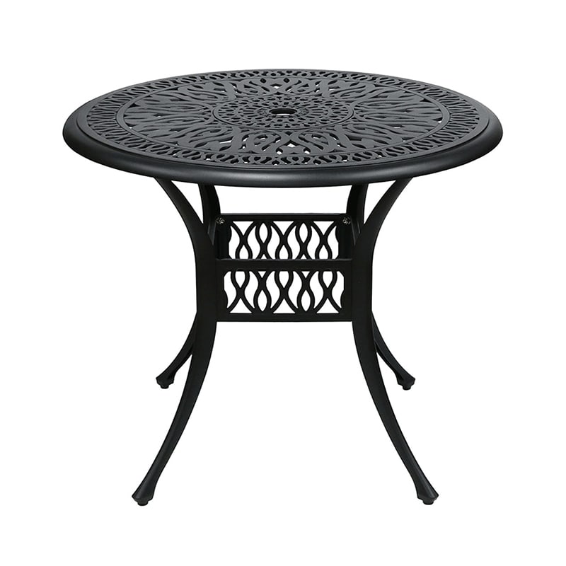 住まいスタイル アルミ製ラウンドテーブル トルペ マットブラック BKS-RT900BLK 1台（ご注文単位1台）【直送品】