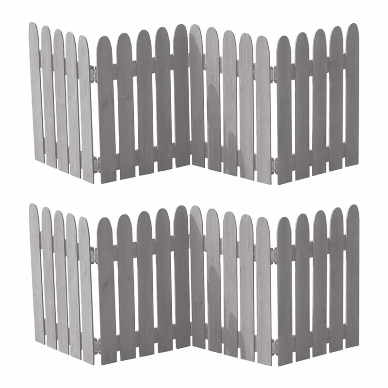 住まいスタイル 折り畳めるウッドミニフェンス 縦ストライプ 2枚組 幅120cm グレー WF-120F-2P-GRY 1セット（ご注文単位1セット）【直送品】