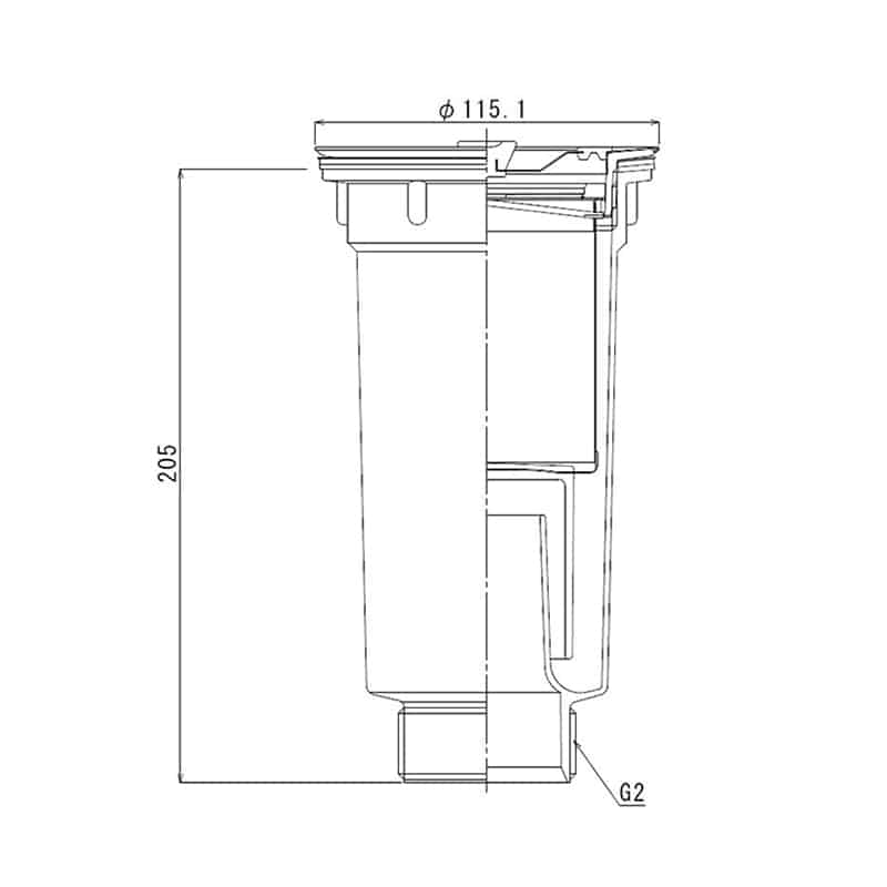 スギコ産業 小型ゴミ収納器付防臭排水トラップ 50A A蓋 ステンカゴ TA1843-TO-198LAS 1個(ご注文単位1個)【直送品】