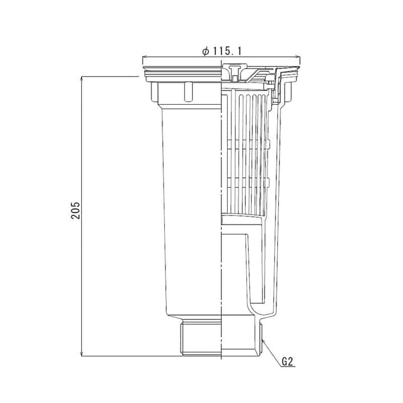 スギコ産業 小型ゴミ収納器付防臭排水トラップ 50A C蓋 ポリカゴ TA1841-TO-198LCP 1個（ご注文単位1個）【直送品】