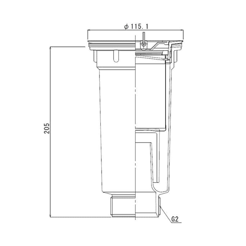 スギコ産業 小型ゴミ収納器付防臭排水トラップ 50A D蓋 ステンカゴ TA1845-TO-198LDS 1個（ご注文単位1個）【直送品】