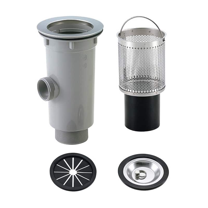 スギコ産業 小型ゴミ収納器付防臭排水トラップ 50A D蓋 ステンカゴ オーバーフロー付 TA1851-TO-198NLDS 1個(ご注文単位1個)【直送品】