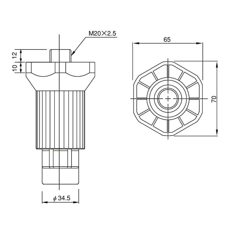 スギコ産業 プラスチックアジャスト脚 TA0161-TO-70P 1個(ご注文単位1個)【直送品】