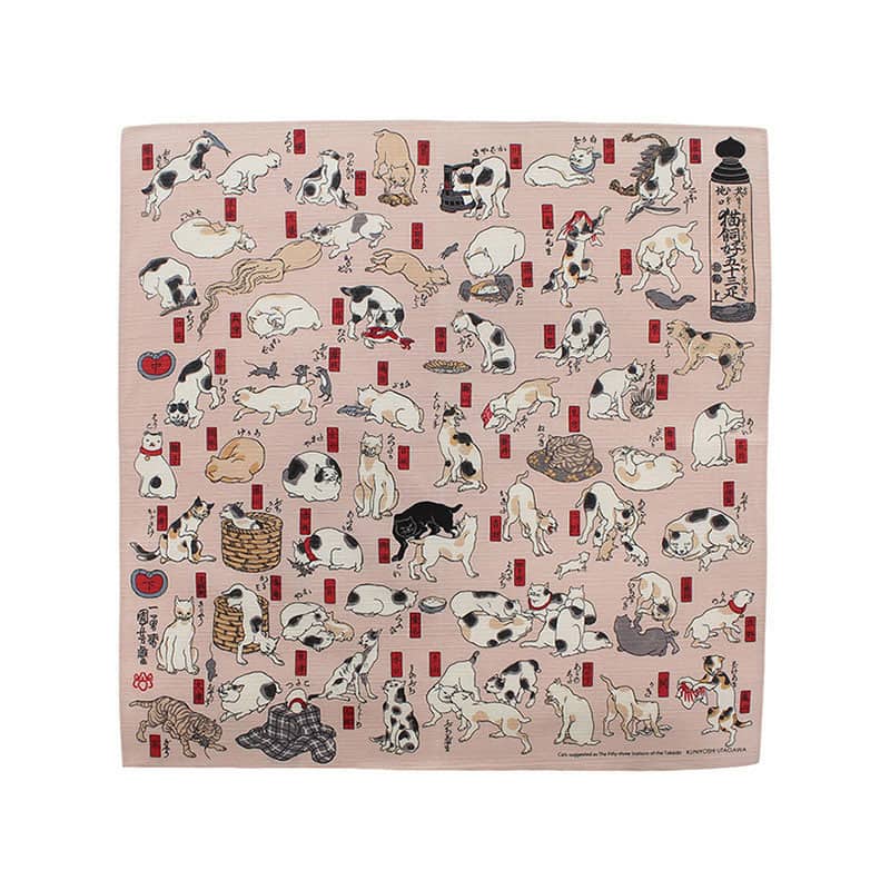 ナルミ ふろしき チーフ 48cm 隅田川 猫飼好五十三疋 1枚（ご注文単位1枚）【直送品】