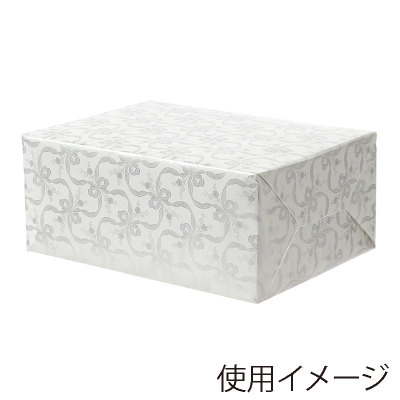 パックタケヤマ 包装紙　ハトロン半才判 シルバーリボン XZT00052 100枚/袋（ご注文単位5袋）【直送品】