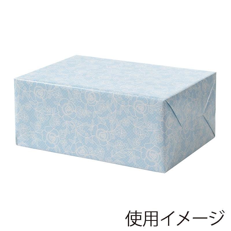 パックタケヤマ 包装紙　四六半才判 ローズレース　ロイヤルブルー XZT01681 50枚/袋（ご注文単位10袋）【直送品】