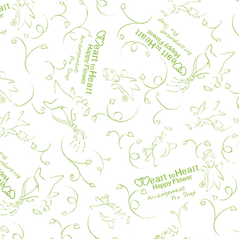 パックタケヤマ 包装紙　4切 エンジェルハート　グリーン XZT00283 1000枚/袋（ご注文単位2袋）【直送品】