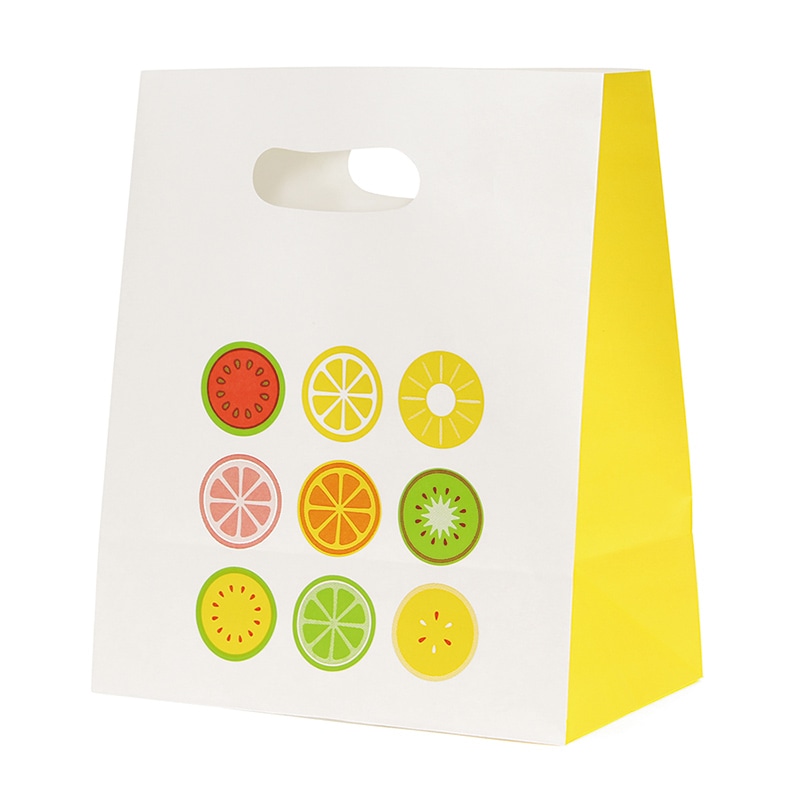 パックタケヤマ 手提げ紙袋 イーグリップ LL カットフルーツ XZT52032 50枚/袋(ご注文単位10袋)【直送品】