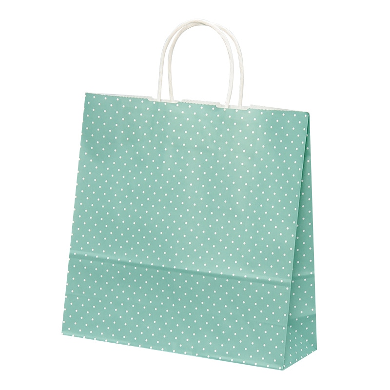 パックタケヤマ 自動手提袋 HX　水玉　ブルー XZT00733 50枚/袋（ご注文単位4袋）【直送品】