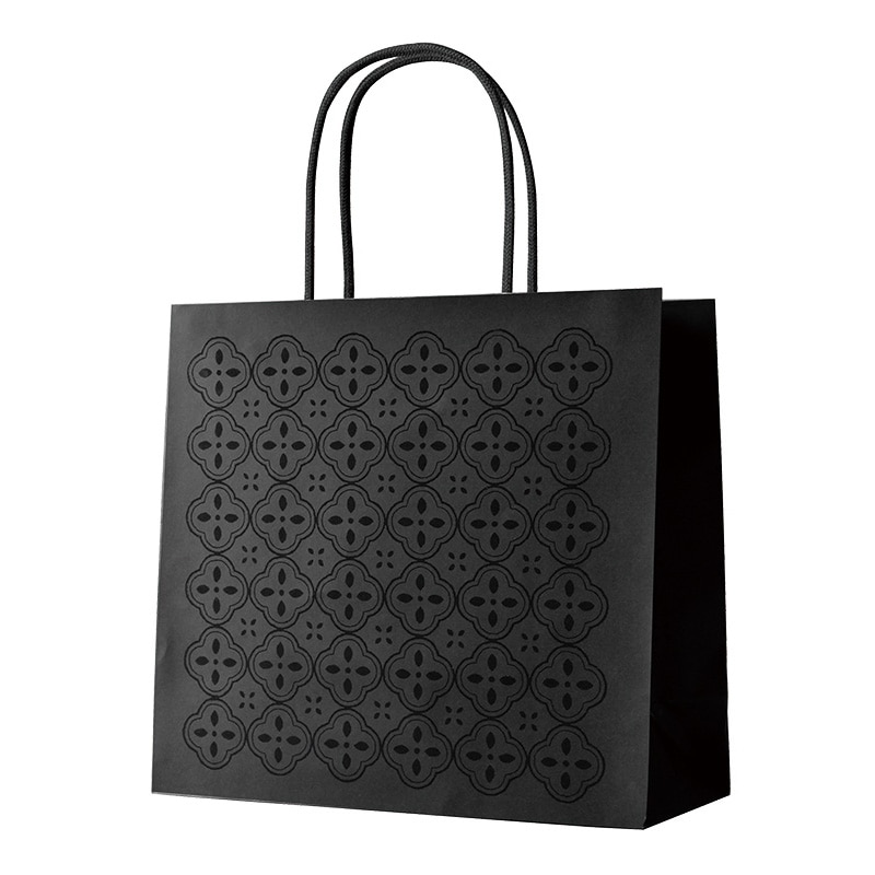 パックタケヤマ 手提げ紙袋　STバンピーフラワー ブラック XZT68400 10枚/袋（ご注文単位20袋）【直送品】