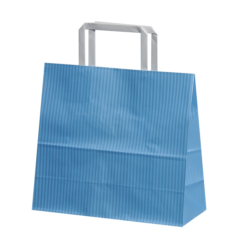 パックタケヤマ 自動手提袋　平ヒモ H平24　クリスタル　ブルー XZT01006 50枚/袋（ご注文単位4袋）【直送品】