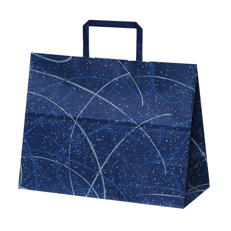 パックタケヤマ 自動手提袋　平ヒモ H平32　ゆうび　ブルー XZT60004 50枚/袋（ご注文単位4袋）【直送品】