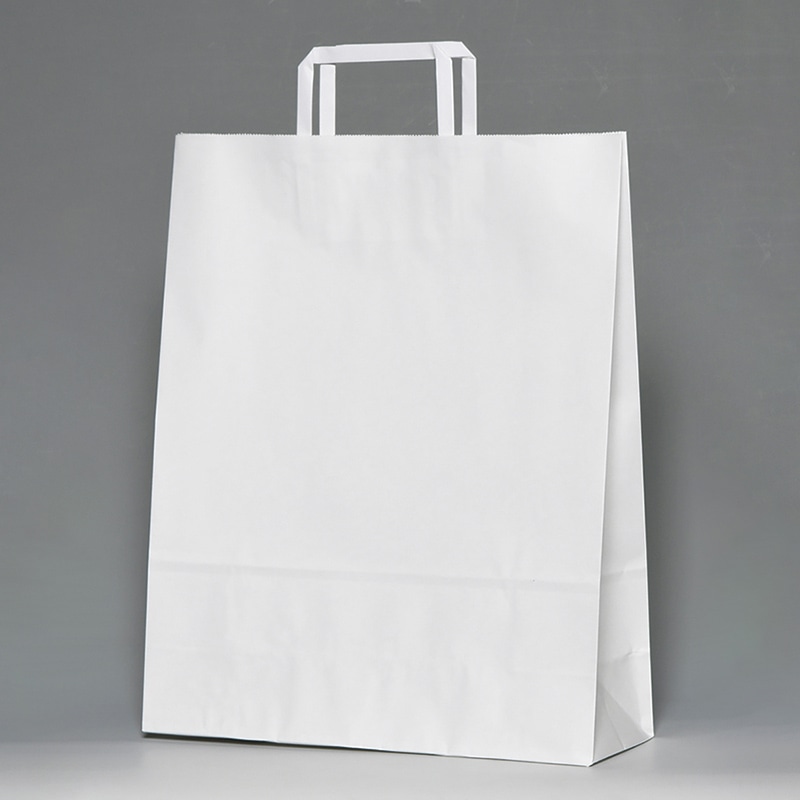 パックタケヤマ 自動手提袋　平ヒモ 2才　白無地　200枚 XZT69842 200枚/袋（ご注文単位1袋）【直送品】