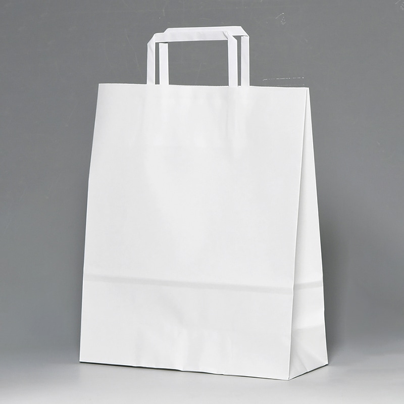 パックタケヤマ 自動手提袋　平ヒモ 4才　白無地　200枚 XZT69843 200枚/袋（ご注文単位1袋）【直送品】