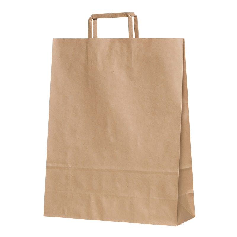 パックタケヤマ 自動手提袋　平ヒモ 2才　茶無地　200枚 XZT69852 200枚/袋（ご注文単位1袋）【直送品】