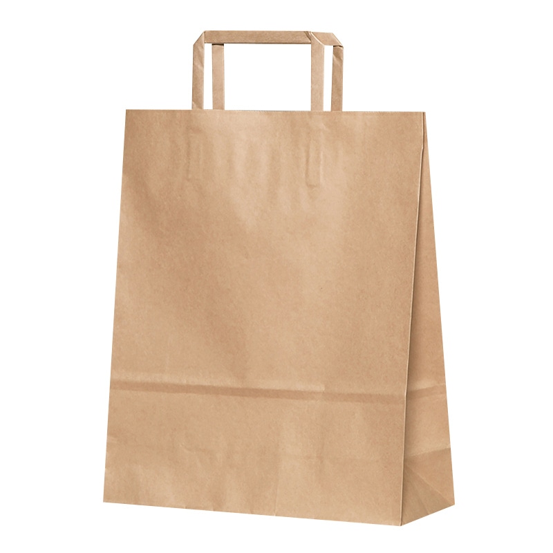 パックタケヤマ 自動手提袋　平ヒモ 4才　茶無地　200枚 XZT69853 200枚/袋（ご注文単位1袋）【直送品】