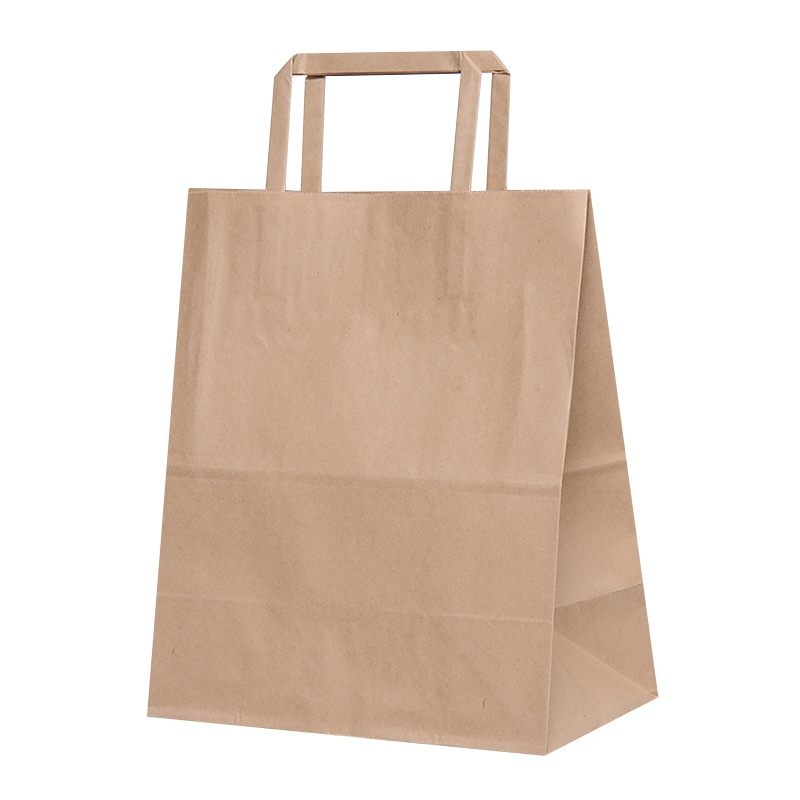 パックタケヤマ 自動手提袋　平ヒモ H平23　未晒　無地 XZT69923 50枚/袋（ご注文単位4袋）【直送品】