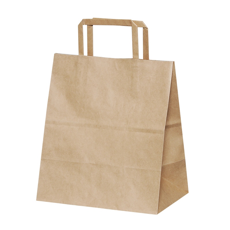 パックタケヤマ 自動手提袋　平ヒモ H平2214　未晒無地 XZT69924 50枚/袋（ご注文単位4袋）【直送品】