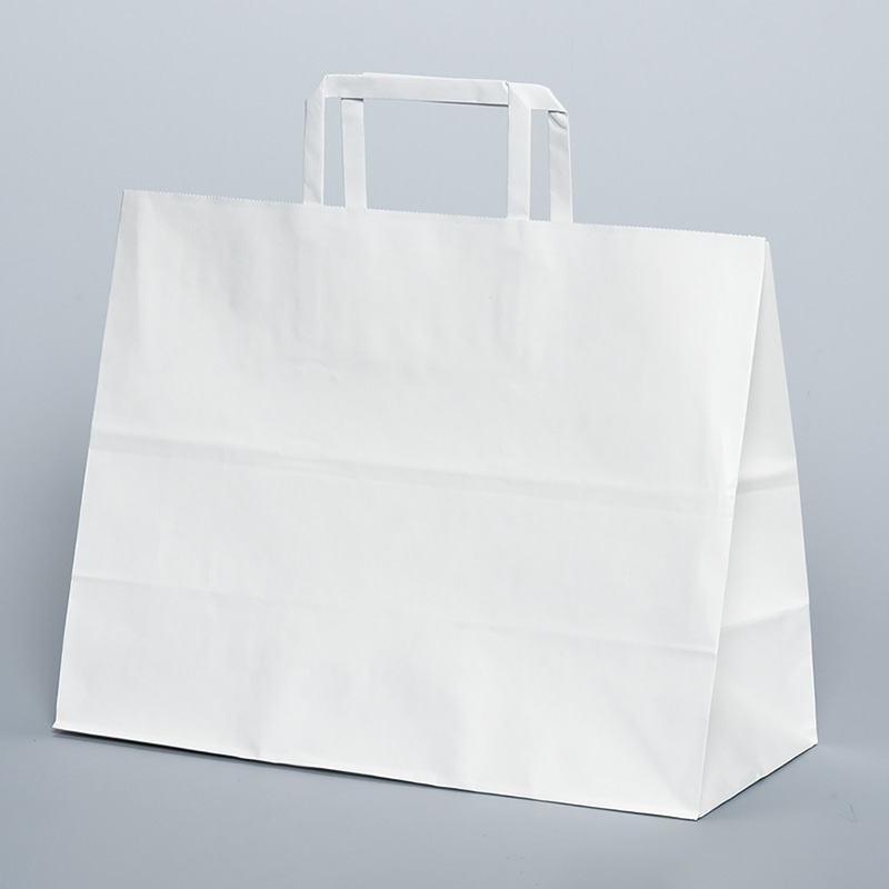 パックタケヤマ 自動手提袋　平ヒモ H平32　晒　無地 XZT69932 50枚/袋（ご注文単位4袋）【直送品】