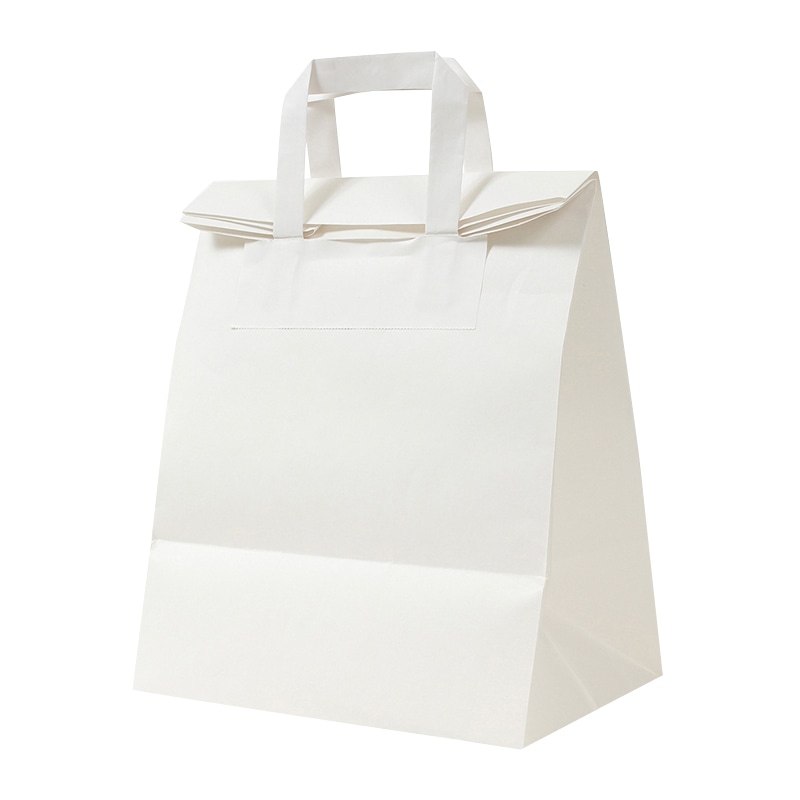 パックタケヤマ 手提げ紙袋　フォールドバッグ 2618　白無地 XZV69995 50枚/袋（ご注文単位4袋）【直送品】
