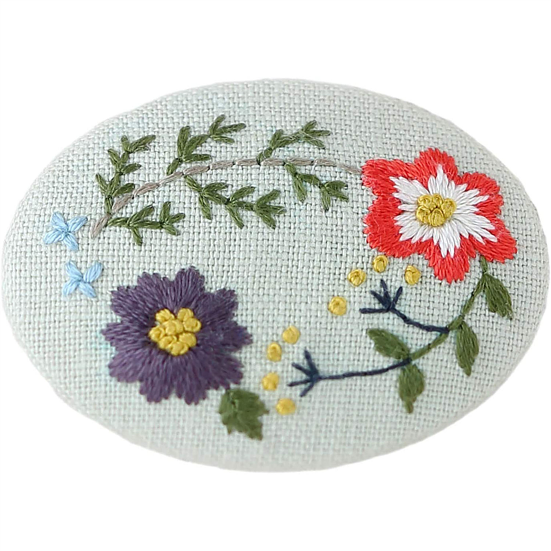 LECIEN (ルシアン) 刺しゅうキット ボタニカル刺しゅう シリーズ ワイルドフラワーのブローチ 842 1個(ご注文単位1個)【直送品】