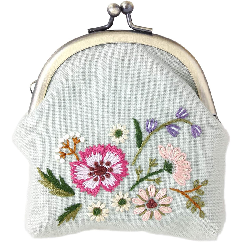 LECIEN (ルシアン) 刺しゅうキット ボタニカル刺しゅう シリーズ ナチュラルブーケのがまぐち 846 1個(ご注文単位1個)【直送品】