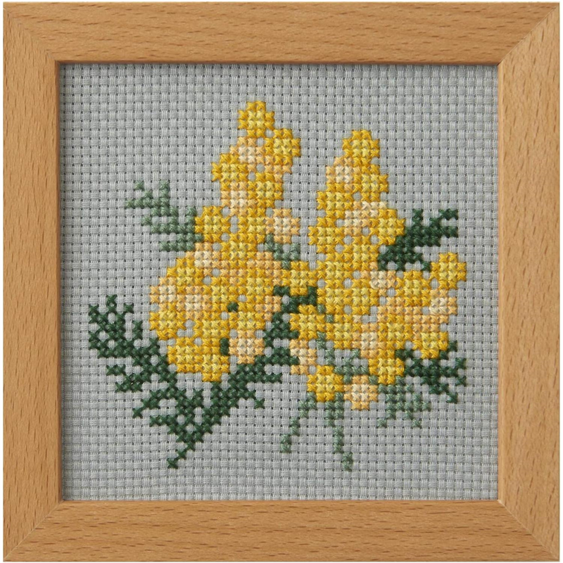 LECIEN (ルシアン) 刺しゅうキット 小さな花のフレーム クロスステッチ ミモザ 853 1個(ご注文単位1個)【直送品】