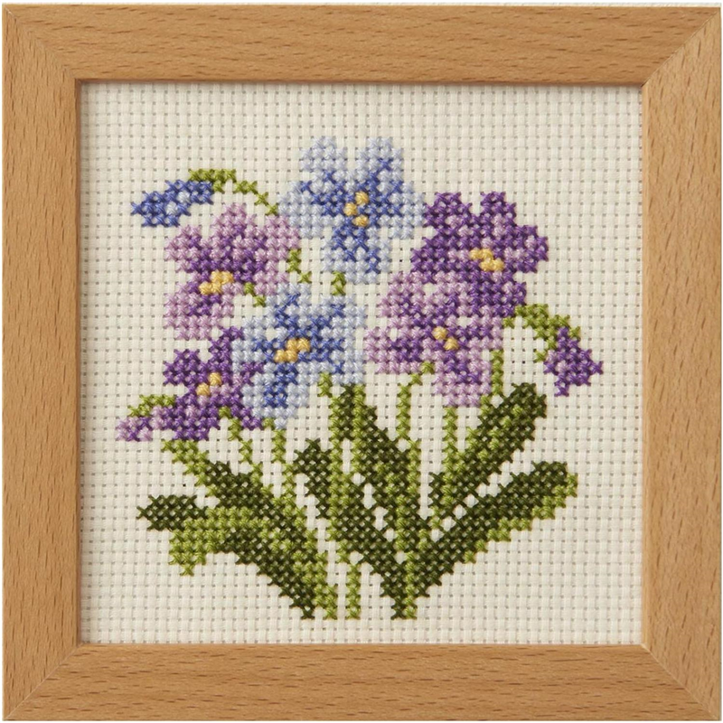 LECIEN (ルシアン) 刺しゅうキット 小さな花のフレーム クロスステッチ すみれ 855 1個(ご注文単位1個)【直送品】