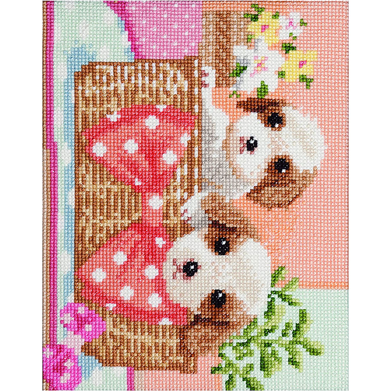 LECIEN(ルシアン) 刺しゅうキット クロスステッチ Dog&Flower キャバリア 719 1個(ご注文単位1個)【直送品】