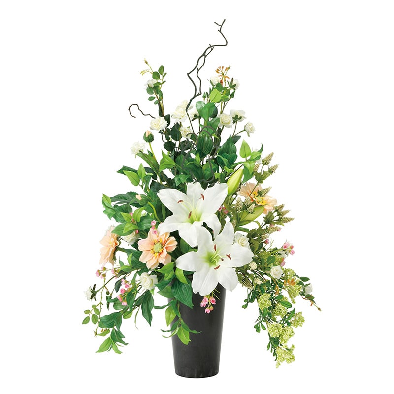 アートクリエーション 光の楽園 アートフラワー スタイリッシュカサブランカ 537K155 1個(ご注文単位1個)【直送品】