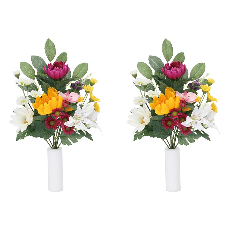 アートクリエーション 光の楽園 アートフラワー 上仏花 中 2個セット 854K45 1個（ご注文単位1個）【直送品】