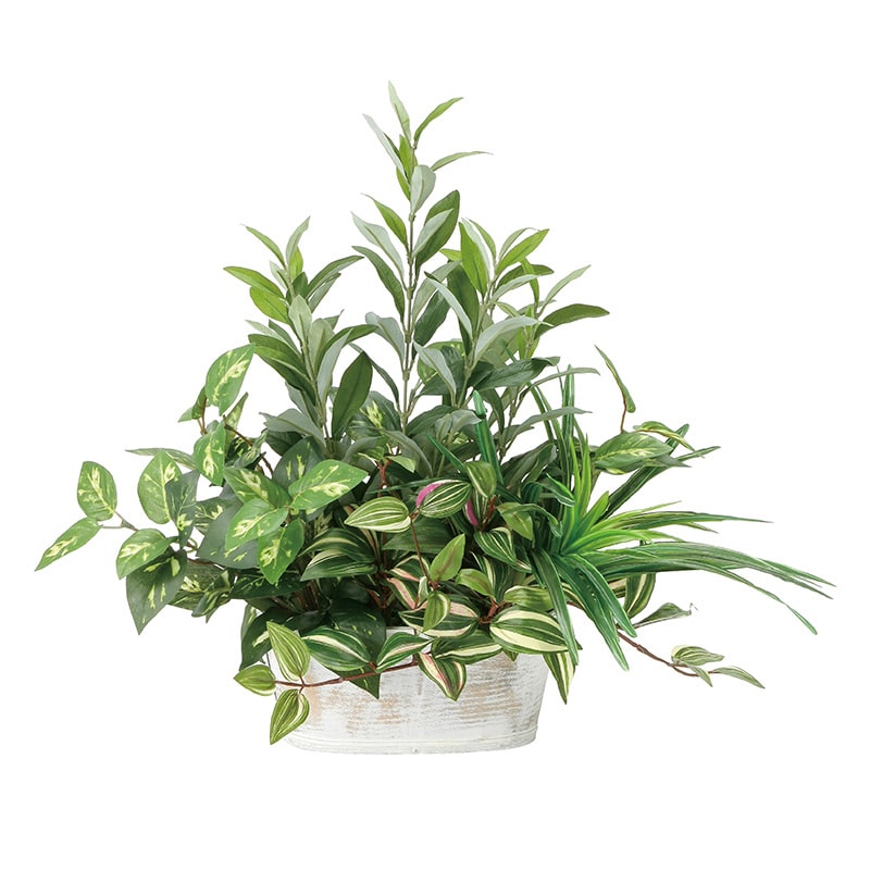 アートクリエーション 光の楽園 フェイクグリーン 寄せ植えオリーブ 2348A100 1個（ご注文単位1個）【直送品】