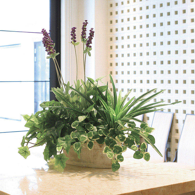アートクリエーション 光の楽園 フェイクグリーン 寄せ植えラベンダー 2349A100 1個(ご注文単位1個)【直送品】
