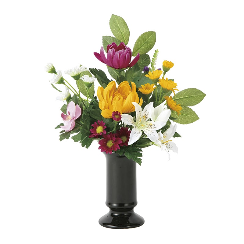 アートクリエーション 光の楽園 アートフラワー 仏花 小菊 2個セット 器付き 2388A75 1個(ご注文単位1個)【直送品】