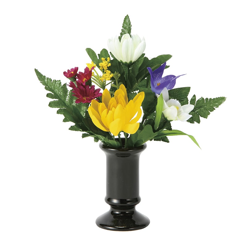 アートクリエーション 光の楽園 アートフラワー 仏花 マム 2個セット 器付き 2389A45 1個(ご注文単位1個)【直送品】