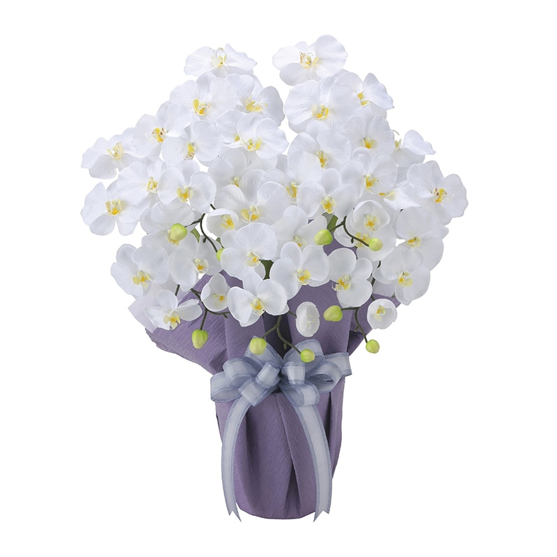 アートクリエーション 光の楽園 アートフラワー 仏花 胡蝶蘭 藤5本立ち W 2464A80 1個(ご注文単位1個)【直送品】