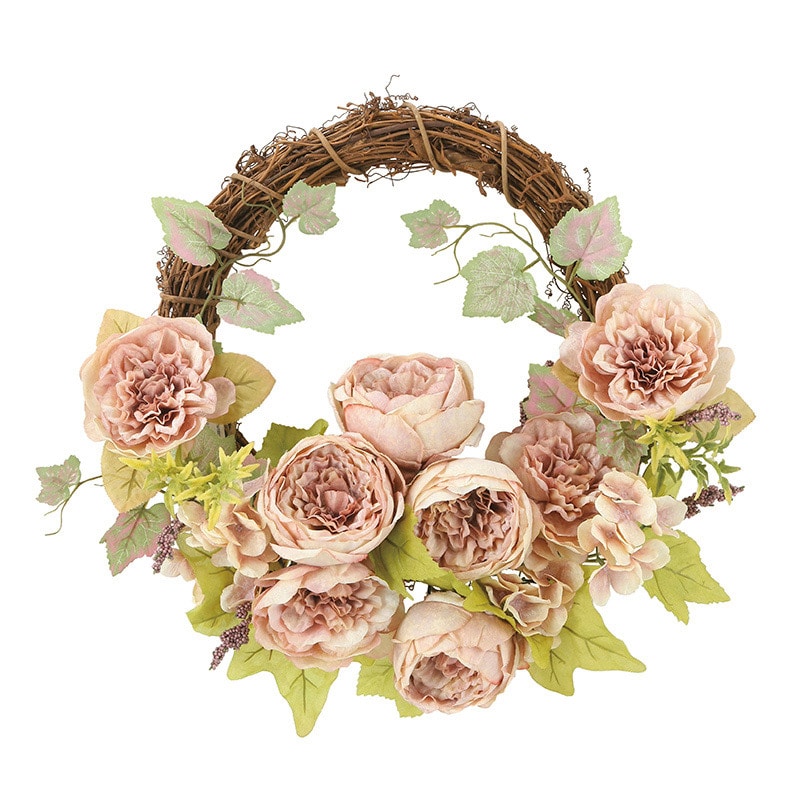 アートクリエーション 光の楽園 アートフラワー キャベジローズリース 2477A65 1個(ご注文単位1個)【直送品】