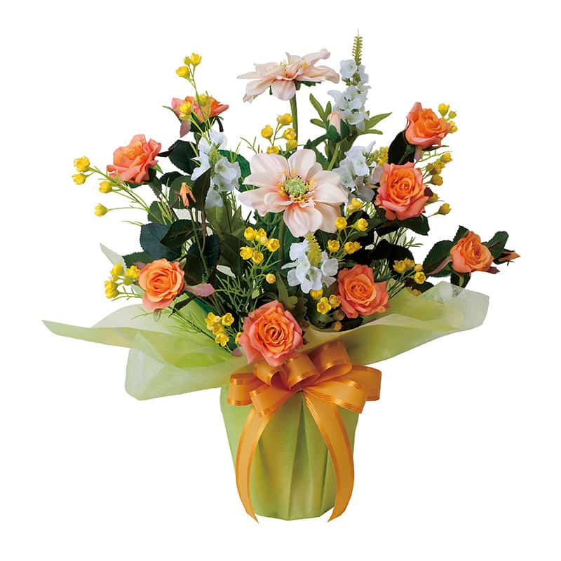 アートクリエーション 光の楽園 アートフラワー サンセットローズ 468R80 1個（ご注文単位1個）【直送品】