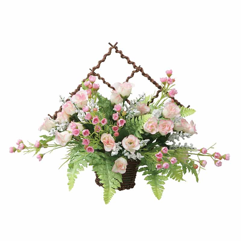 アートクリエーション 光の楽園 アートフラワー 壁掛けミニローズ ピンク 2555R50 1個（ご注文単位1個）【直送品】