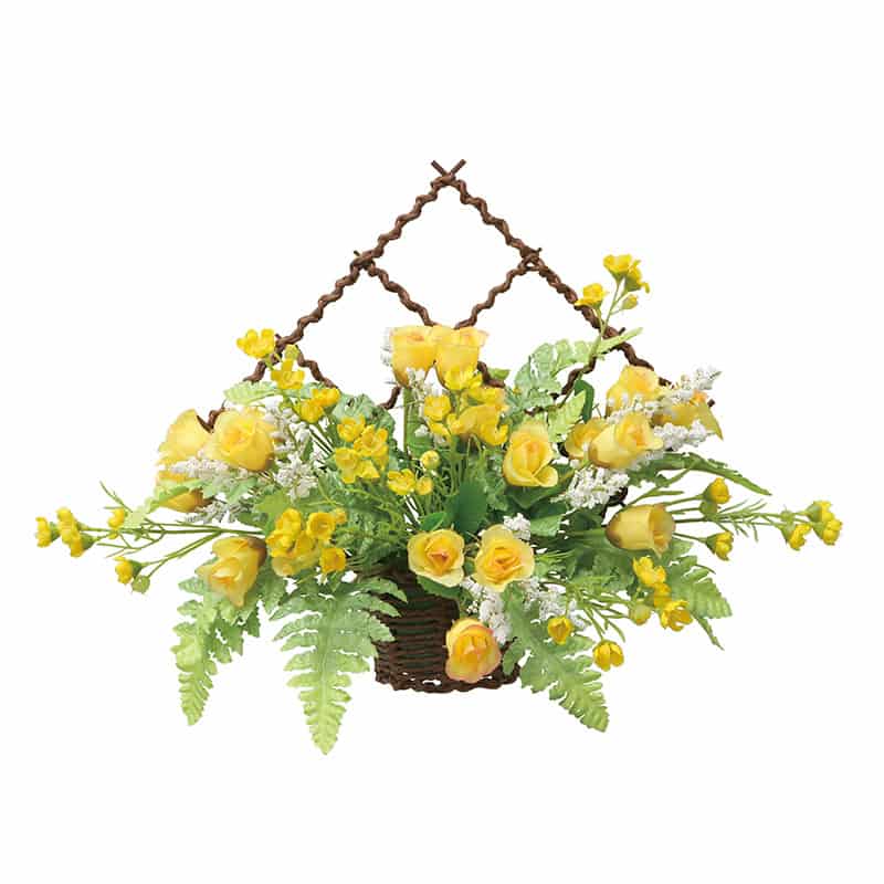 アートクリエーション 光の楽園 アートフラワー 壁掛けミニローズ イエロー 2556R50 1個（ご注文単位1個）【直送品】