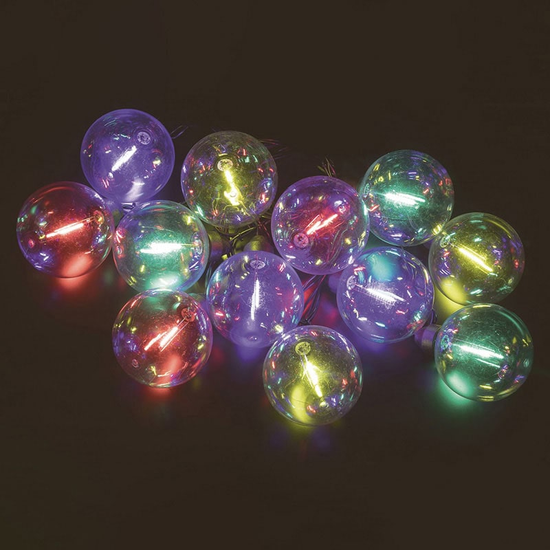 やまと興業 LEDライト　フィラメントボール　12球 φ4.5cm　マルチ色　黒コード  1個（ご注文単位1個）【直送品】