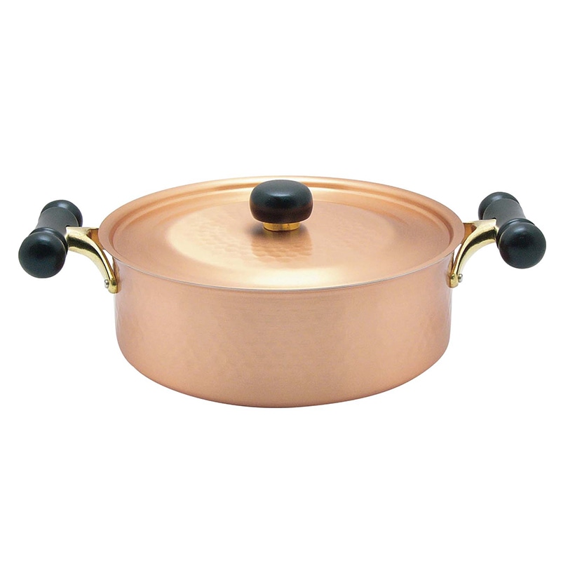 銅IHアンティック 浅型鍋 IH-104 24cm 1個(ご注文単位1個)【直送品】