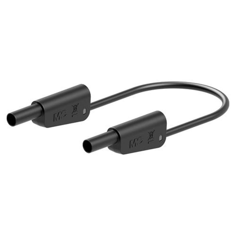 エスコ EA707NC-551 φ4mm/1000mmテストリード(スタック接続/黒) 1個（ご注文単位1個）【直送品】